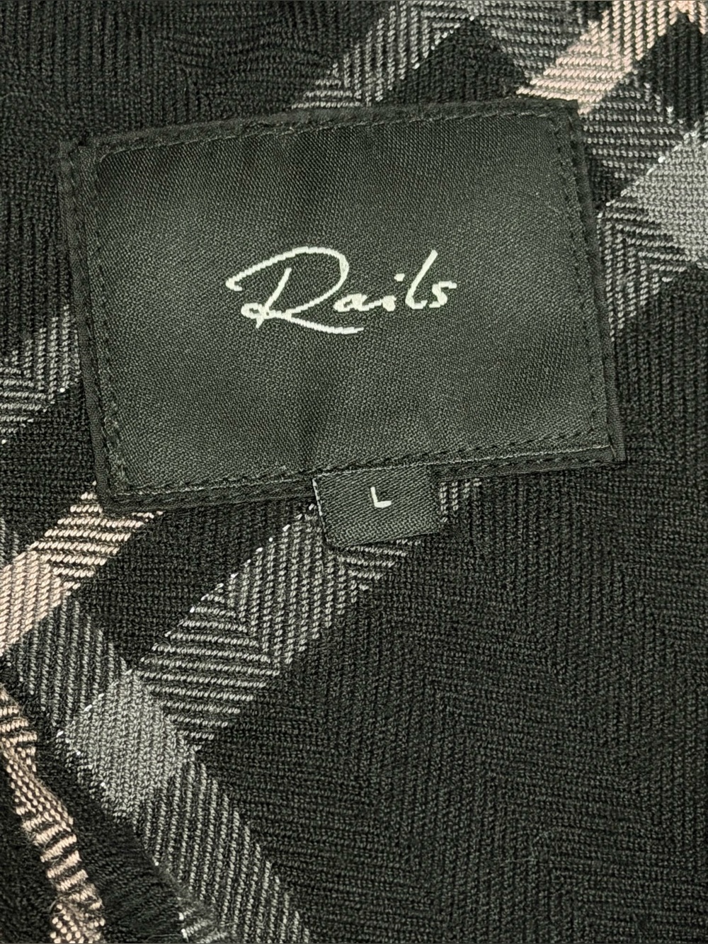 RAILS Hunter Onyx Slate Blush Metallic Plaid Button DownLarge - Picture 8 of 11